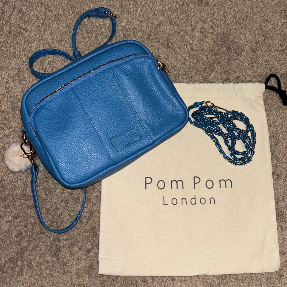 Pom Pom London Blue Crossbody Bag